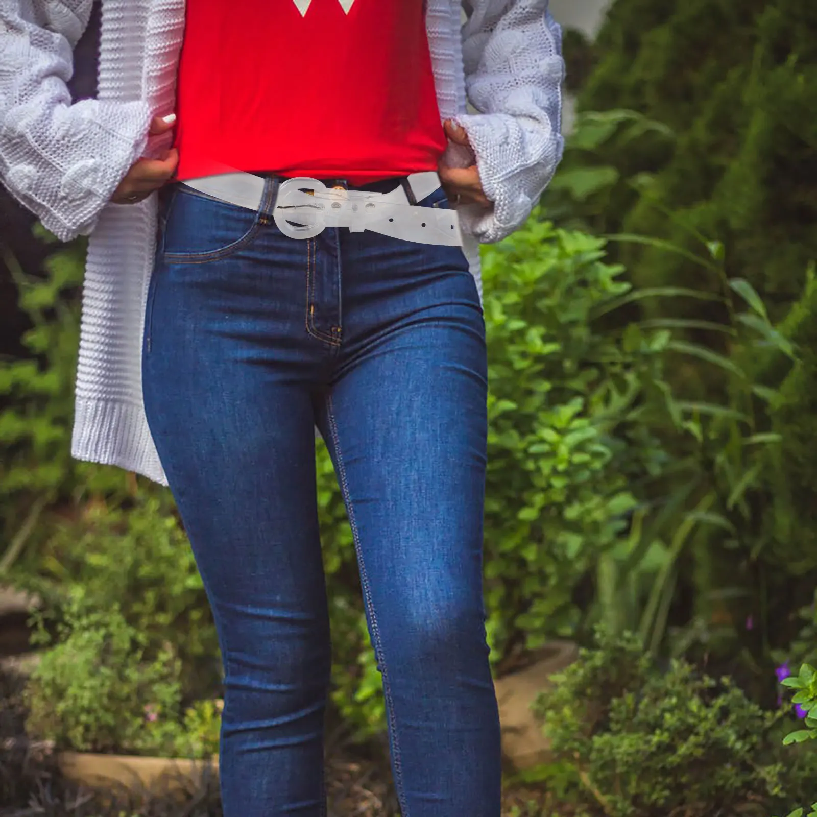 透明ウエストドレスアクセサリー軽量調節可能なストラップ女性用ジーンズカジュアルパンツドレスアクセサリー