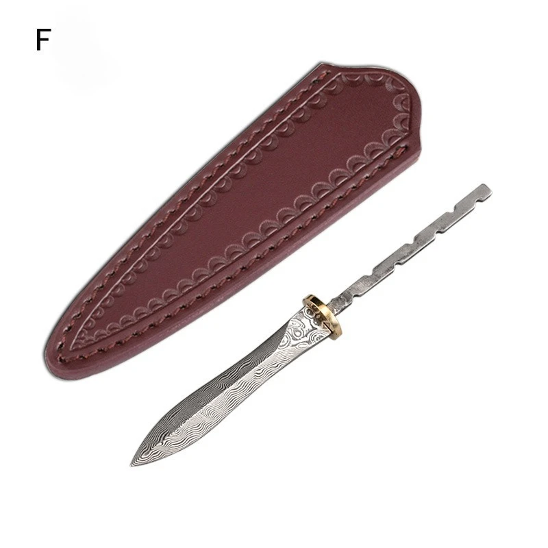 Pattern Damascus Steel Blank Tea Knife Blade DIY Handmade Tea Tools Blank Weld Tang Blank Unfinished Tea Sword Accessories