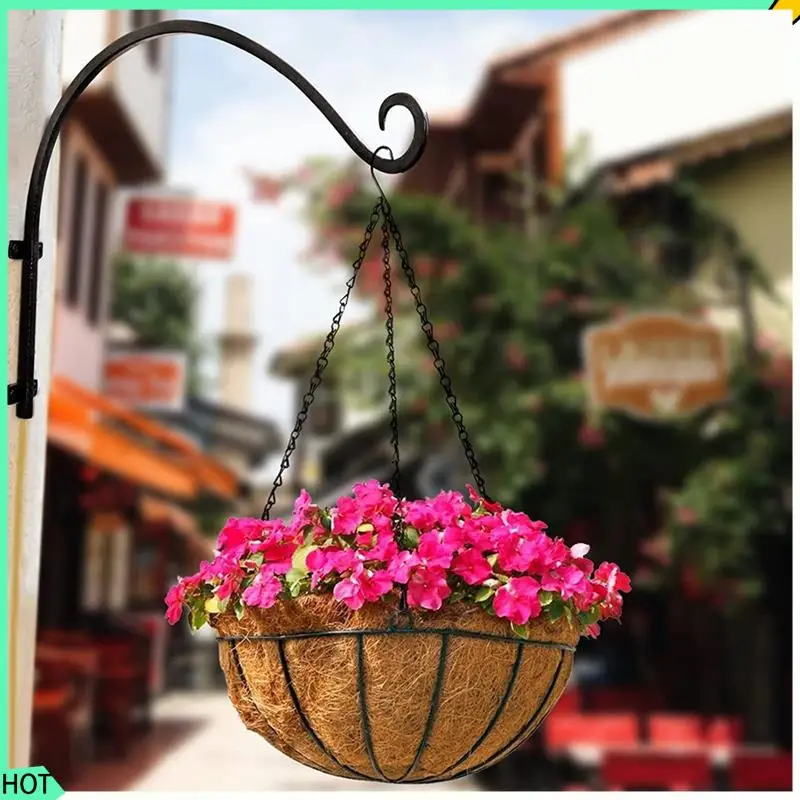 AWAH 2PCS Heavy Duty Hanging Plant Bracket, 16Inch Outdoor Wall Curved Hanging Bracket For Hanging Flower Basket, Bird Feeder