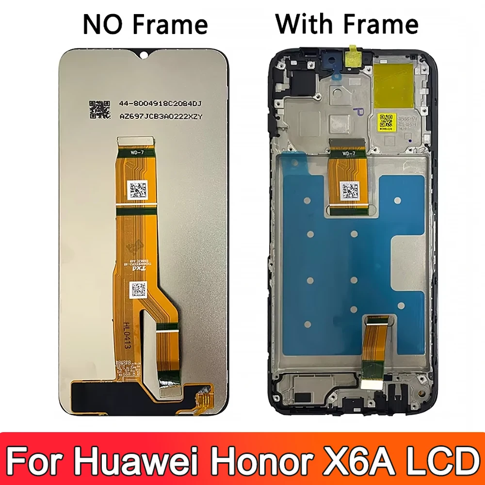 For Honor X6a LCD Display Original With Frame Touch Screen WDY-LX1 Panel Replacement Parts