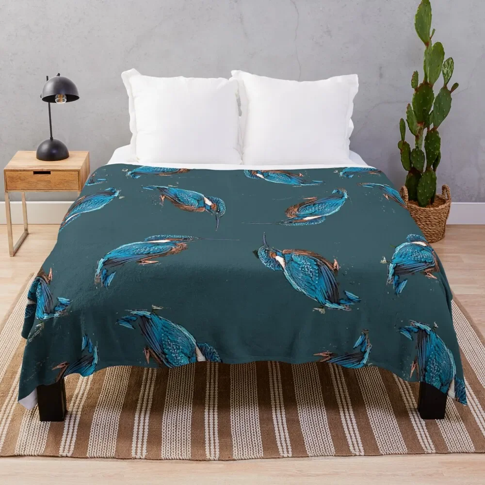 Kingfisher Pattern Throw Blanket Luxury Luxury St Blankets