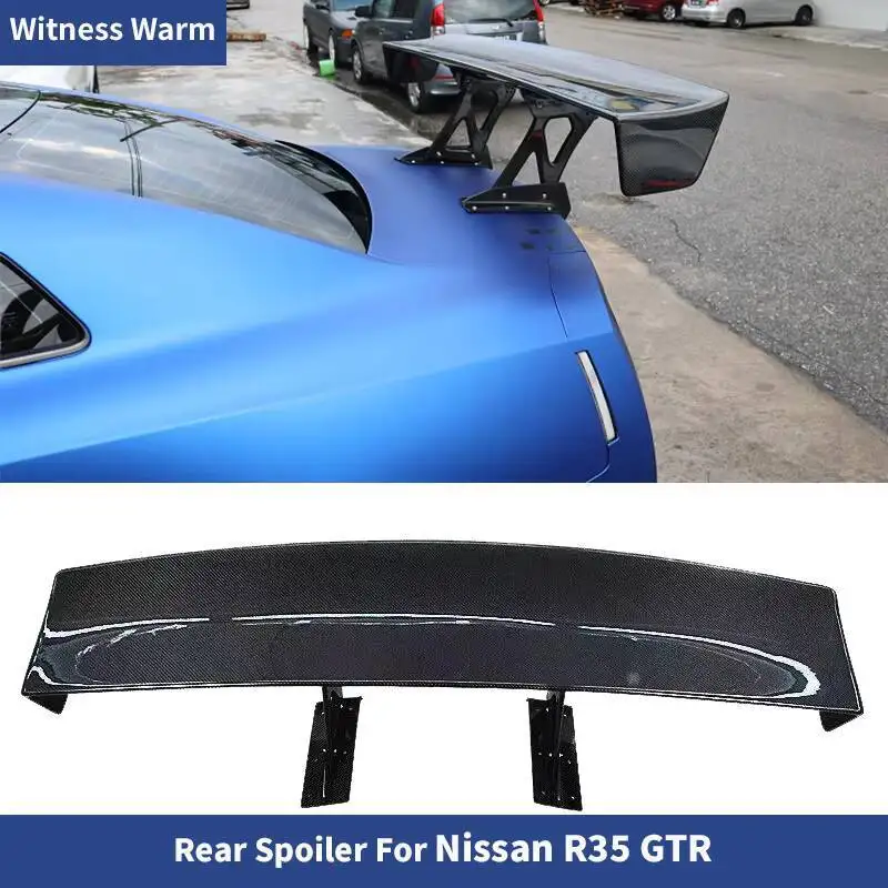 Becquet supérieur en Fiber de carbone véritable pour Nissan R35 GTR GT-R, lèvre de coffre d'aile arrière de voiture