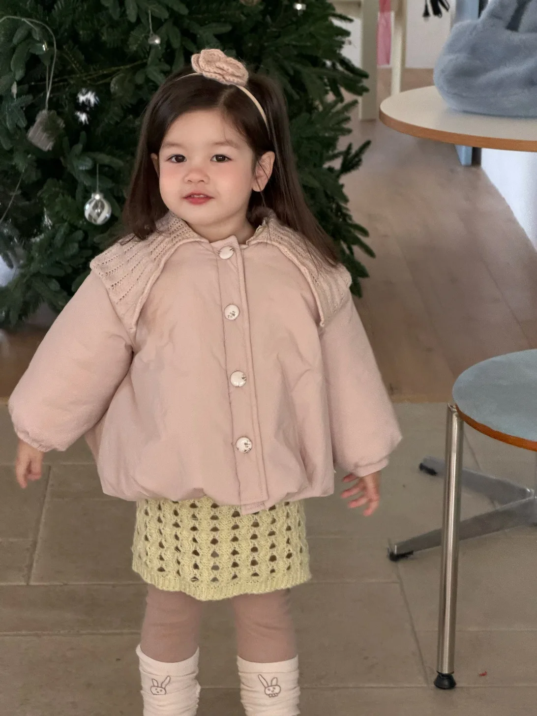 2026 Winter New Baby Cotton Padded Jacket Solid Girls Warm Lapel Coat Plus Velvet Thick Infant Toddler Clothes