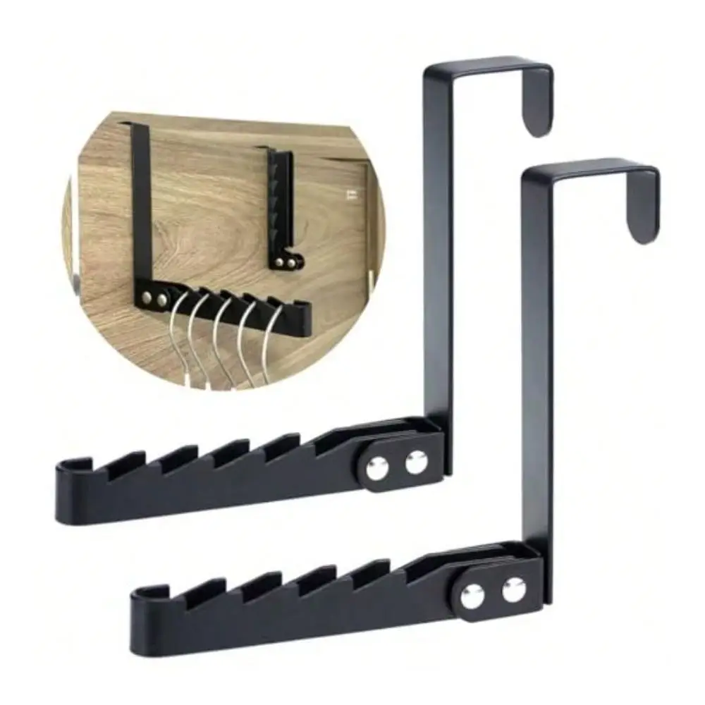 Over The Door Hooks 2 Pack Folding Drying Rack Hanger For Clothes Coats Indoor Laundry Room Bathroom Dorm SpaceSaving Compact S