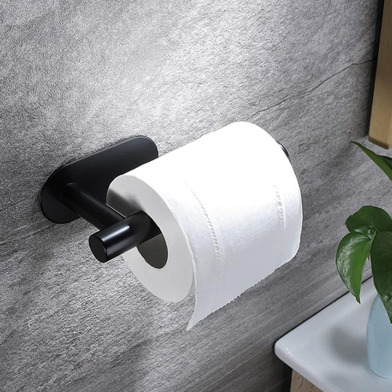 Stainless Steel Self Adhesive Toilet Paper Holder Wall Mount No Punching SUS304 Tissue Towel Roll Dispenser for Bathroom Kitchen