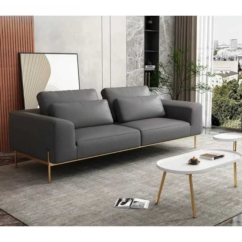 Luxury Italian high-quality upholstery PU leather sofa Elegant office Executive CEO Manager VIP room Reception sofa cover
