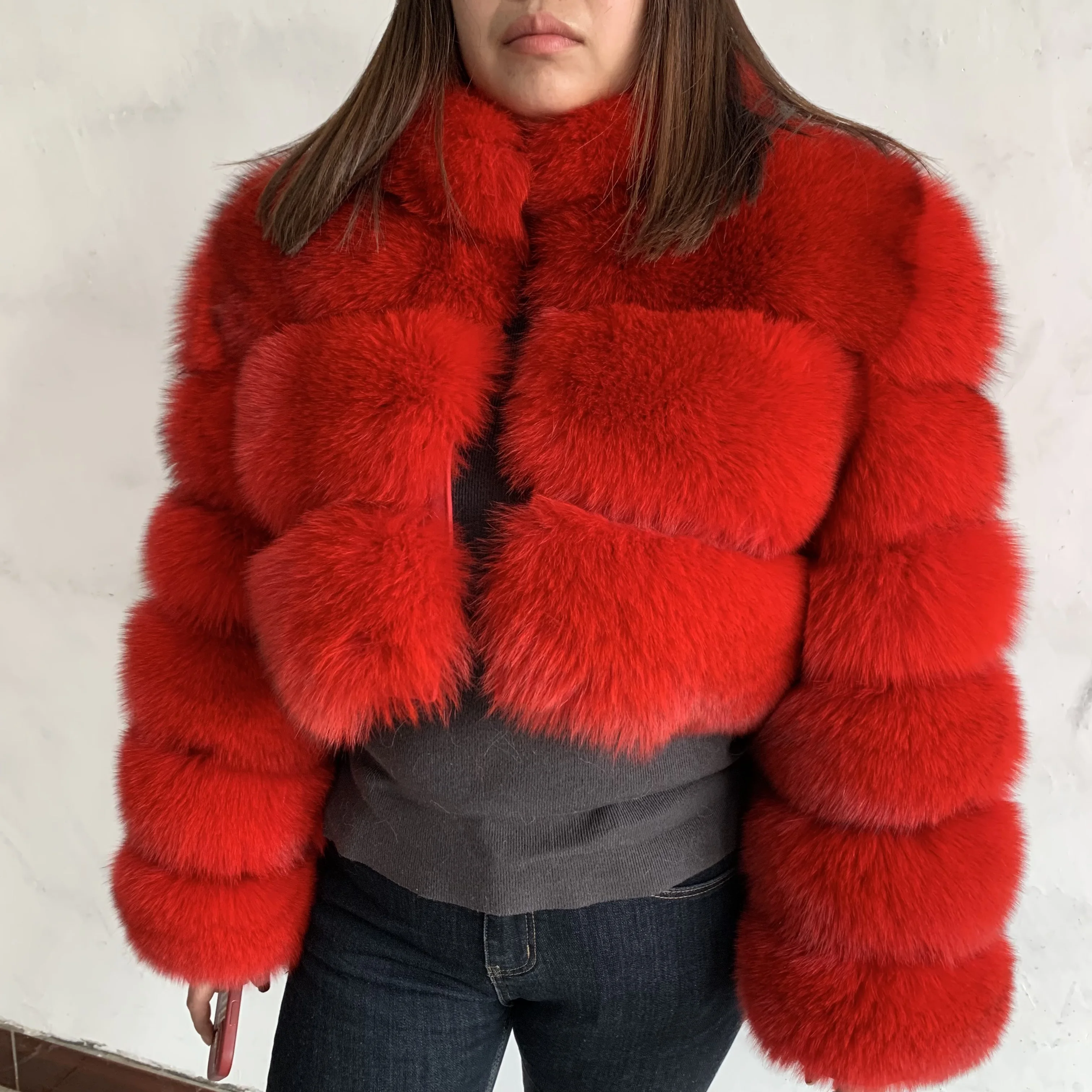 Natural fox fur raccoon fur real fox fur coat high quality fur ladies coat furry winter coat fashion coat 7xl fur