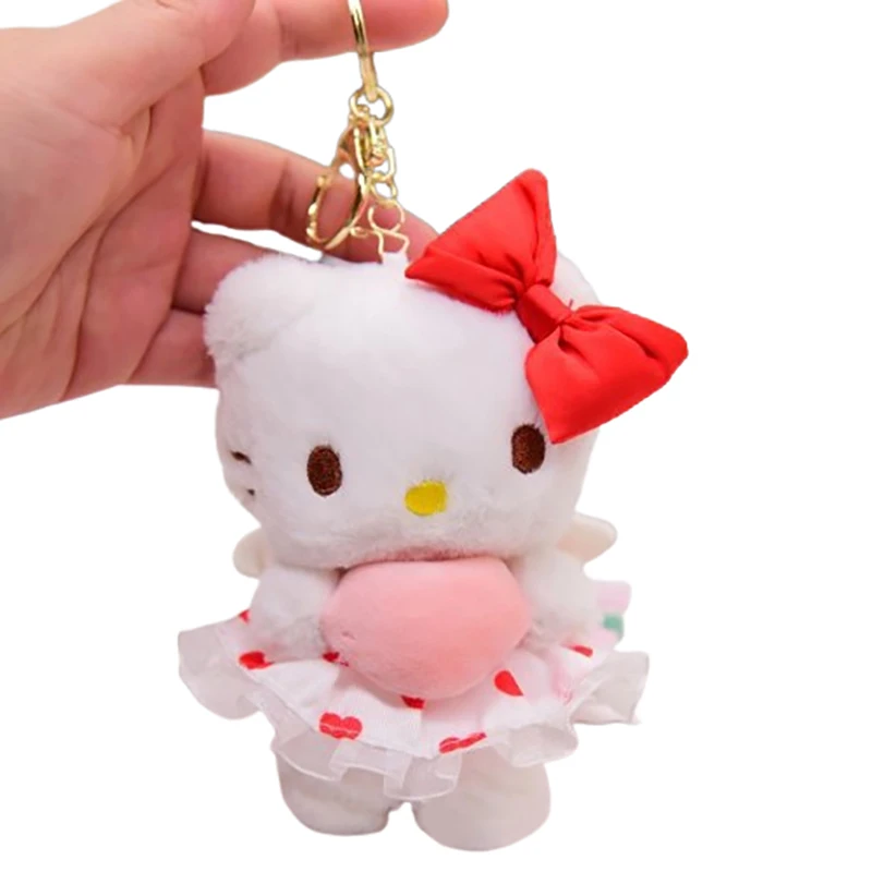 Sanurgente-Porte-clés mignon Hello Kitty Kawaii, plusieurs documents en peluche, porte-clés beurre, sac d'école, pendentif jouet, accessoires, 1 pièce