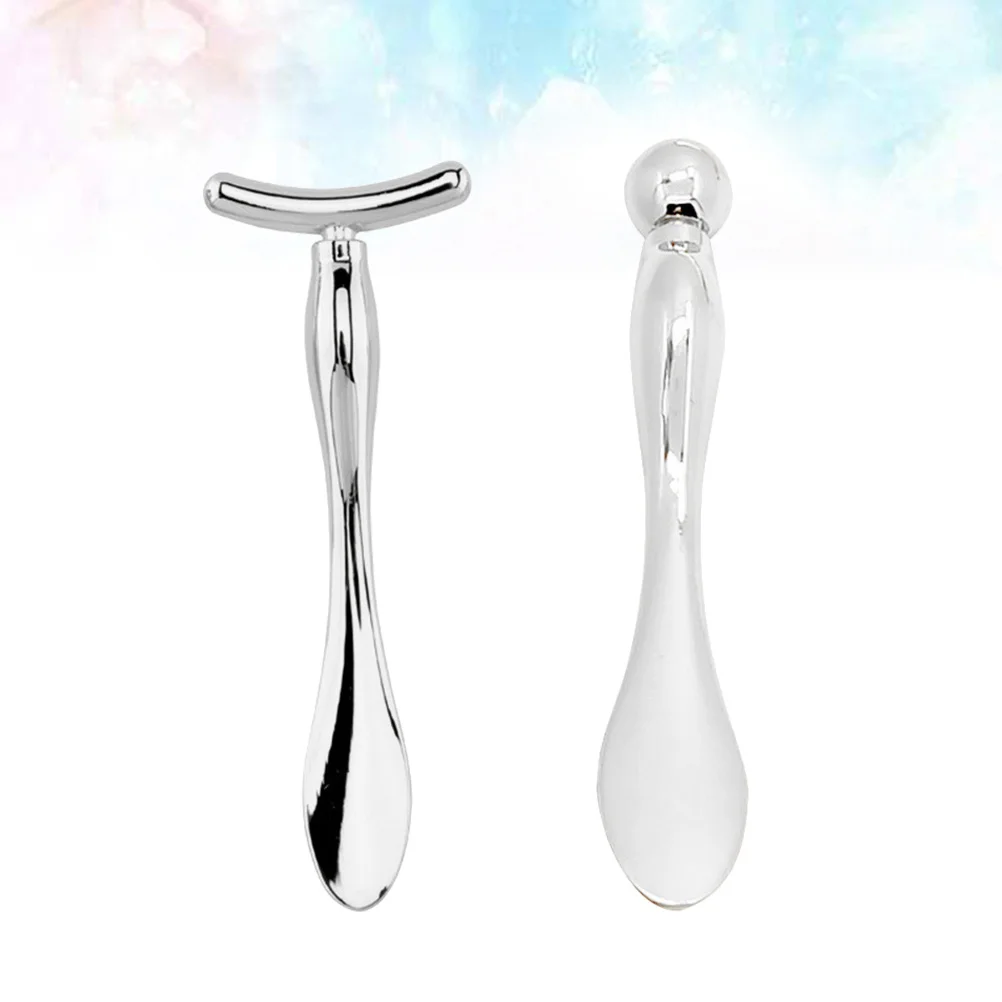 2pcs Eye Spoon Zinc Alloy Mini Facial Spatula For Skin Care Beauty Metal Makeup Spatula Tools Face Mask Scoop Stick