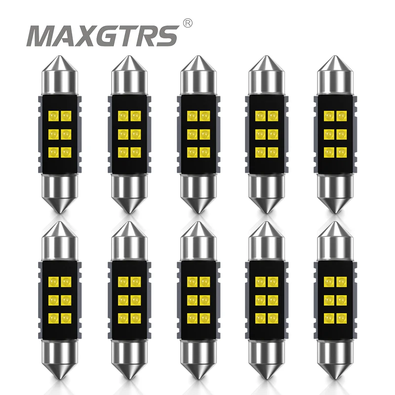 10x Festoon C5W C10W XBD Chip Bulb Canbus 31mm/36mm/39mm/41mm Car LED Lamp Interior Dome Reading License Plate Lights 6000K