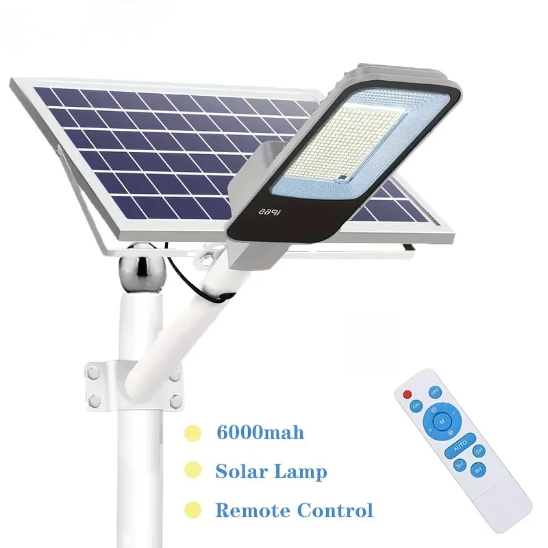 Luz Solar potente de 200W, farola Solar para exteriores, 6000mah, impermeable, automática, de atardecer al amanecer, farola para garaje y jardín