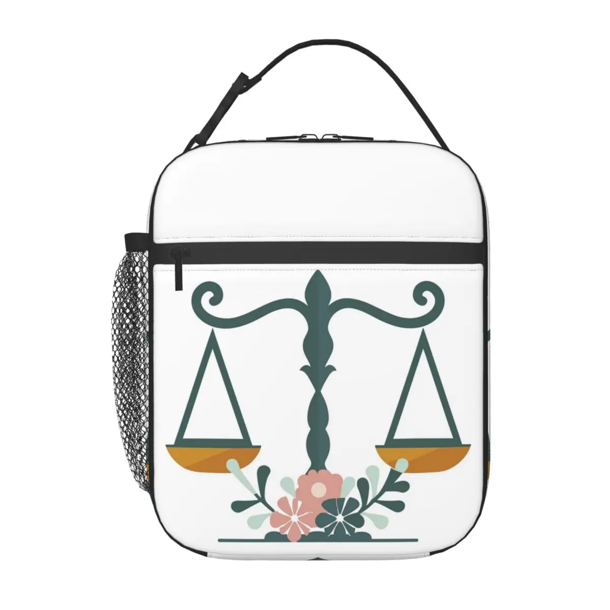 Gold Scales Of Justice Law Logo Lawyer Legal Party Insulated Lunch Bag for Women Kids Portable Food Boxes Thermal Lunch Box Tote