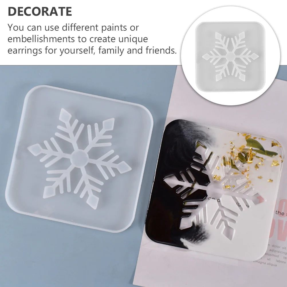 

1Pcs Snowflake Coaster Mold Premium Silicone Durable DIY Crystal Epoxy Cup Mat Craft Mold for Handmade Coasters