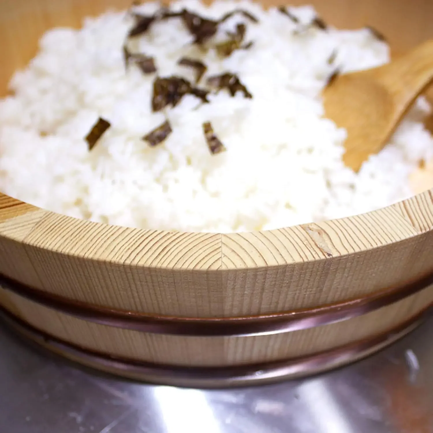 Wooden Sushi Rice Mixing Tub, Sushi Oke Rice Mixing Bowl Hangiri Rice Wooden Barrel Home Kitchen Tool for Sushi Restaurant,42x10