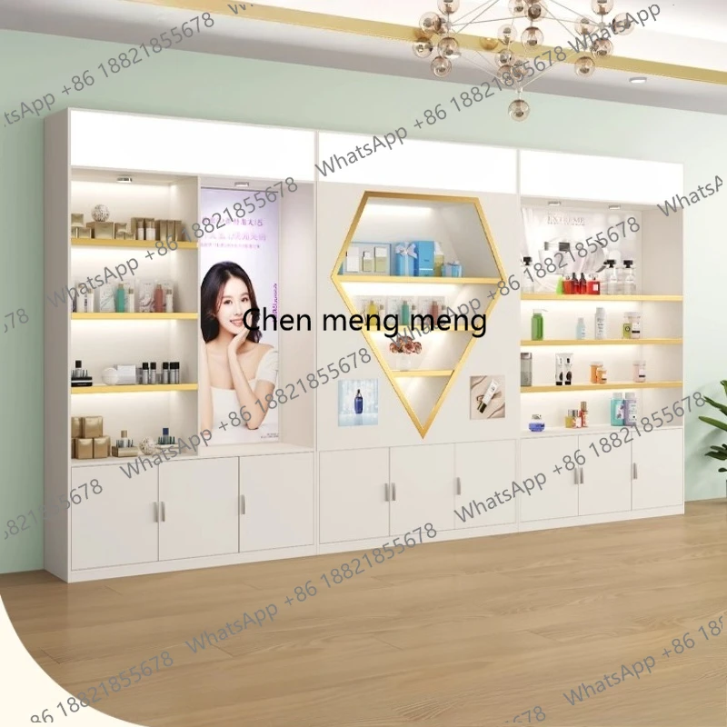 Nordic Creative Nail Art Display Cabinet Modern Storage and Organizing Display Cabinet Beauty Salon Shelf Office Furniture FYMC