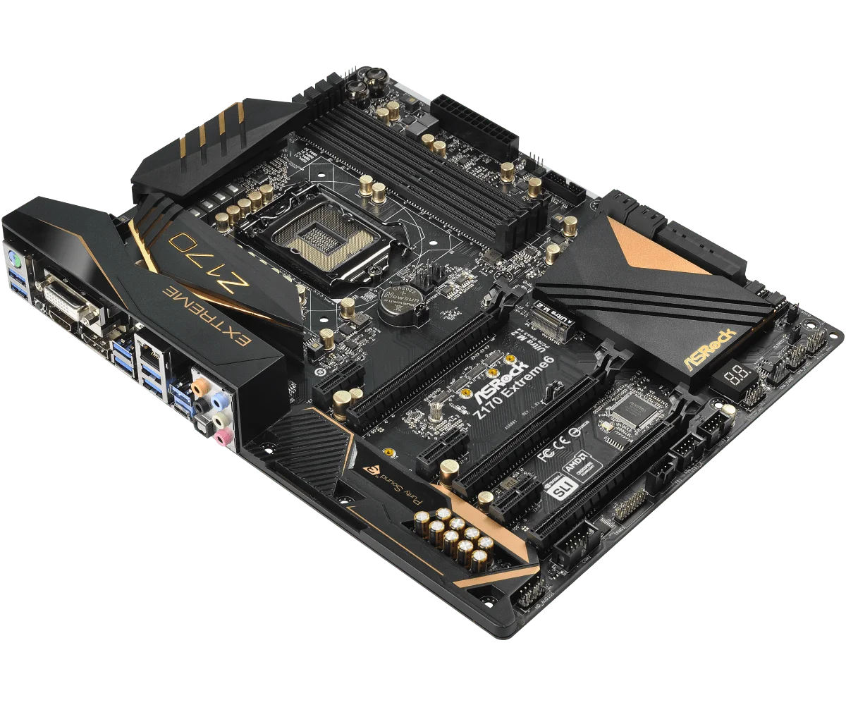 Imagem -03 - Asrock Z170 Extreme6 Placa-mãe Intel Z170 Lga 1151 Ddr4 64gb Atx Suporta 7th 6th Gen Intel Core I56500 I37100 G4400 Cpu