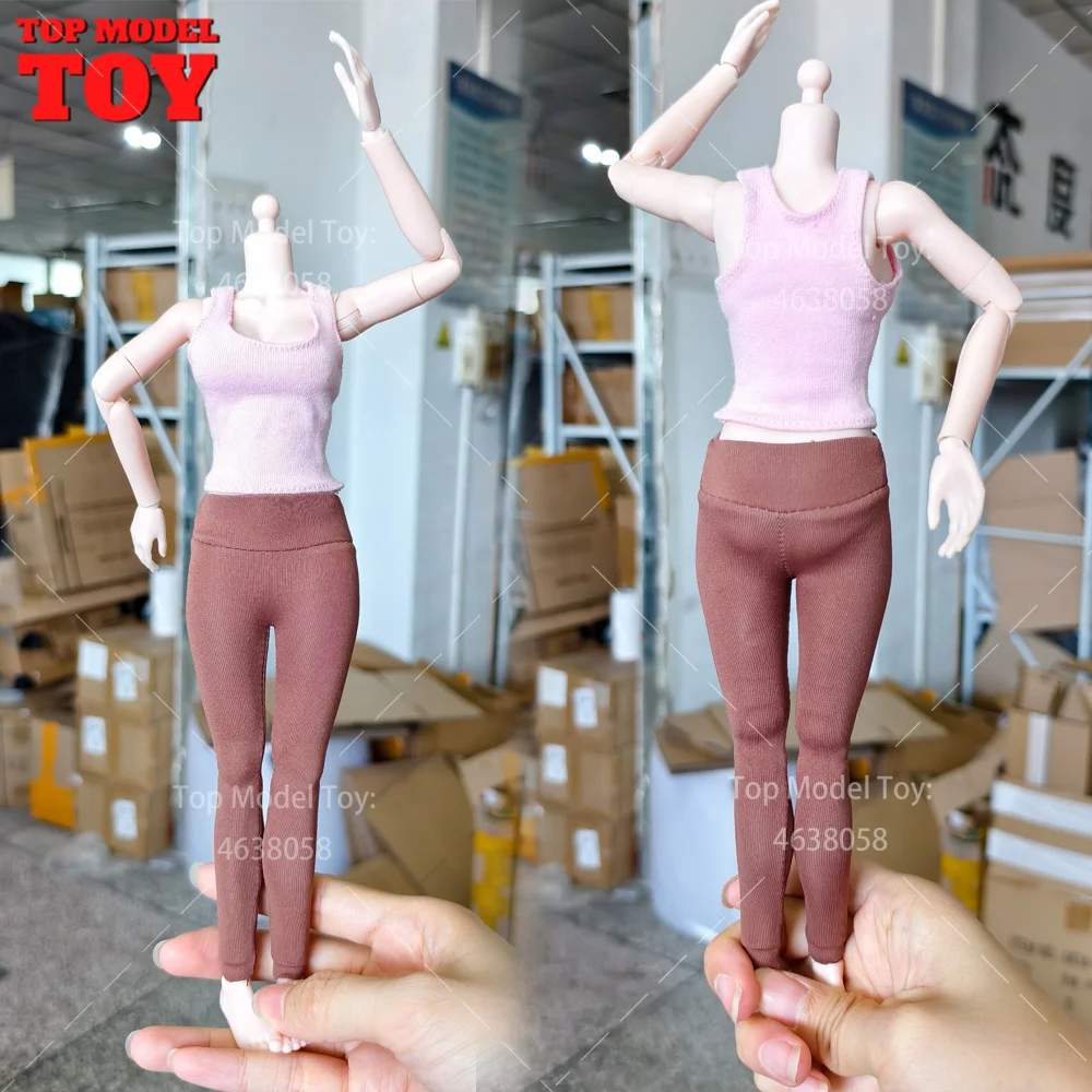 Camisa elástica para Yoga y Fitness, ropa, pantalones ajustados, chaleco, calzoncillos, modelo apto para soldado femenino de 12 pulgadas, figura de acción, cuerpo, muñecas, juguete, 1/6