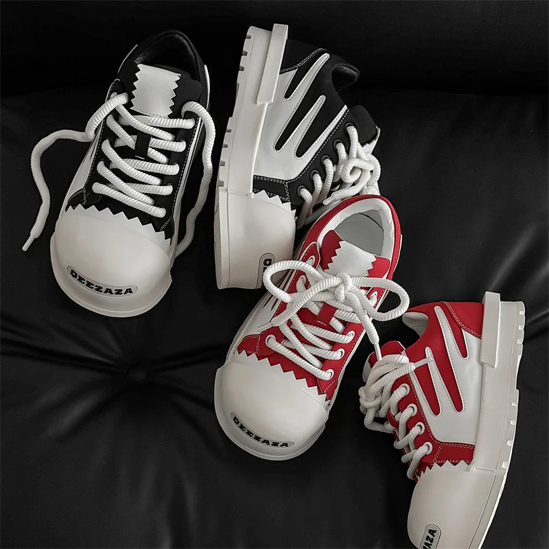 2025 Big Head Men and Women Niche Design Thick Baseplate Couple Ugly Cute Bread Sneakers Platform Shoes