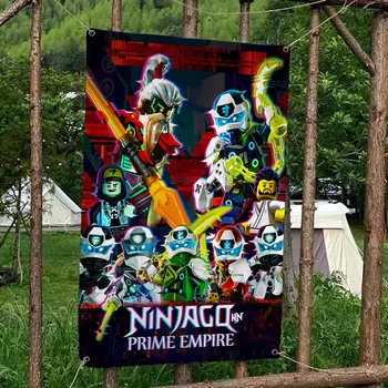만화 N-Ninjago 멋진 L-LEGO 만화 깃발, 예술 공상 과학 소설 방 홈 장식, 벽걸이 홈 장식 배너  Best5