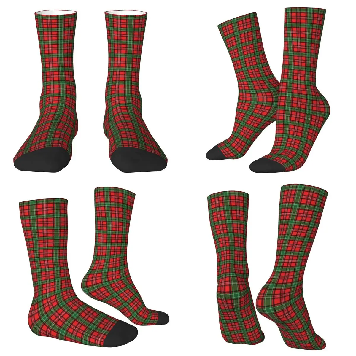 

Christmas Plaid Red And Green Tartan Pretty Skirt Or Dress Socks Harajuku Super Soft Stockings Long Socks Christmas Gifts
