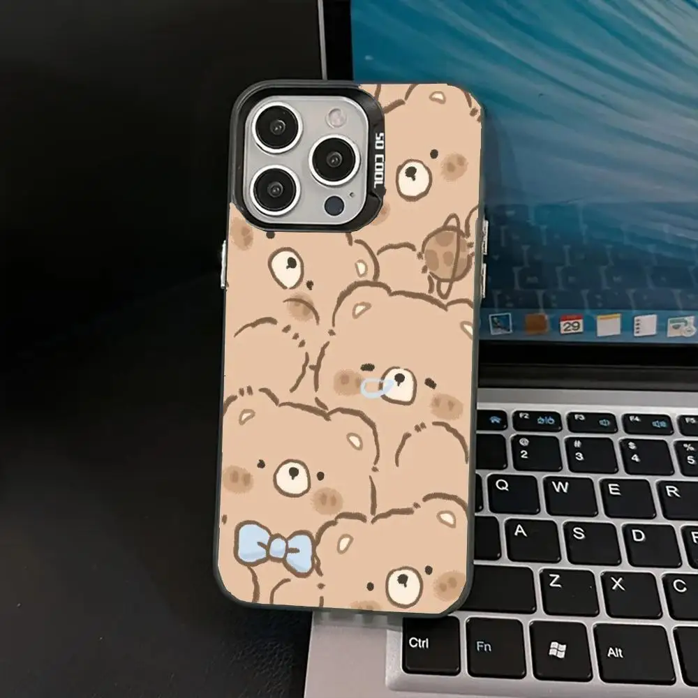 

Cute little bear case for iPhone17 16 15 14 13 12 11 Pro/ Max/Plus shock-proof rear cover anti-fingerprint