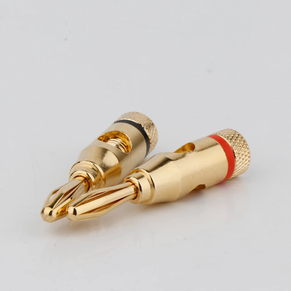 سدادة موزة مطلية بالذهب ، كابل موسيقي ، موصل مكبر صوت ، محول ، موصلات دبوس سلكي ، 4 من من من من 8 من 8