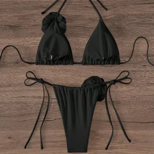 Sexy zwei Stücke Sinfers mit 3D -Blumen für Frauen, Riemchenbikini, Upper Hantel, zwei Stück, Strandkleidung 6 Hauptverkaufsflowers 3D - №3