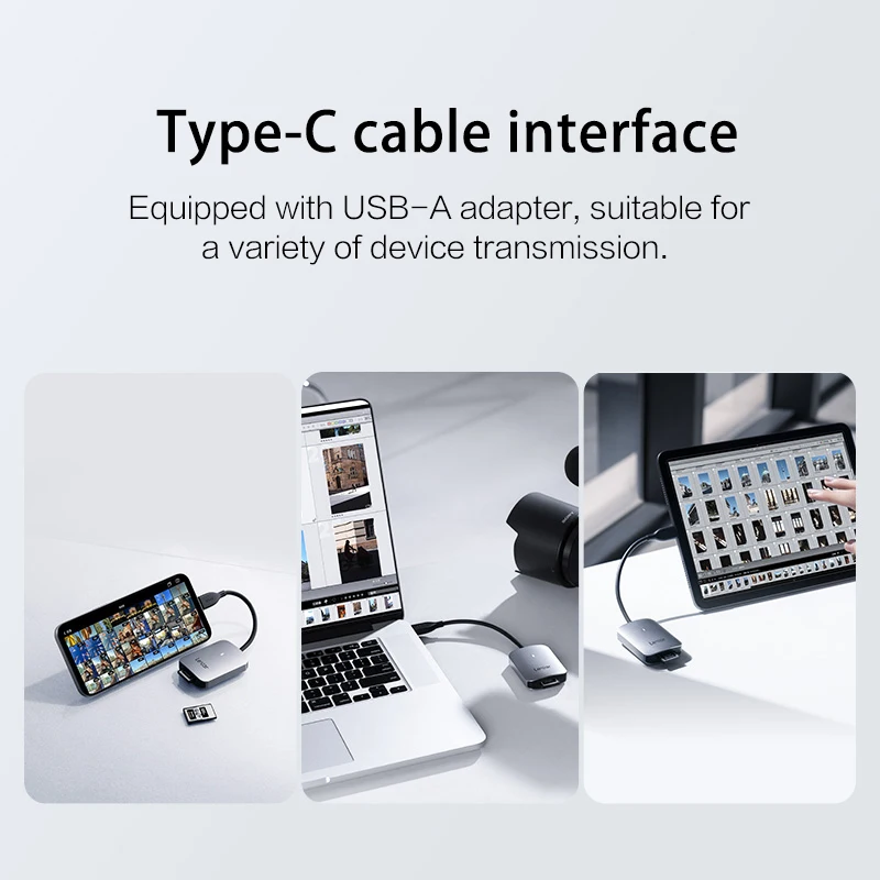 قارئ بطاقات Lexar USB 3.2 CFexpress من النوع A RW515 مع كابل USB-C ومحول USB-C إلى USB-A بسرعات نقل تصل إلى 900 ميجابايت/ثانية