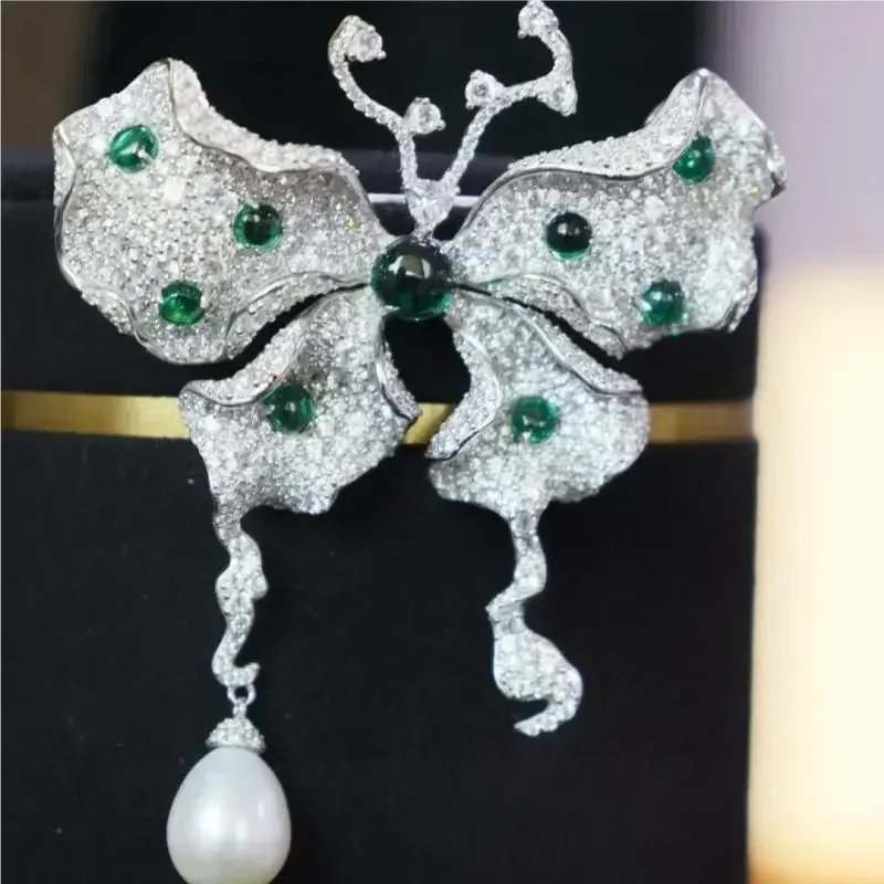 

RUIF Super Luxury60×78mm S925 Silver Butterfly Brooch 5A Cubic Zircona Gemstones Jewelry for Woman Gift