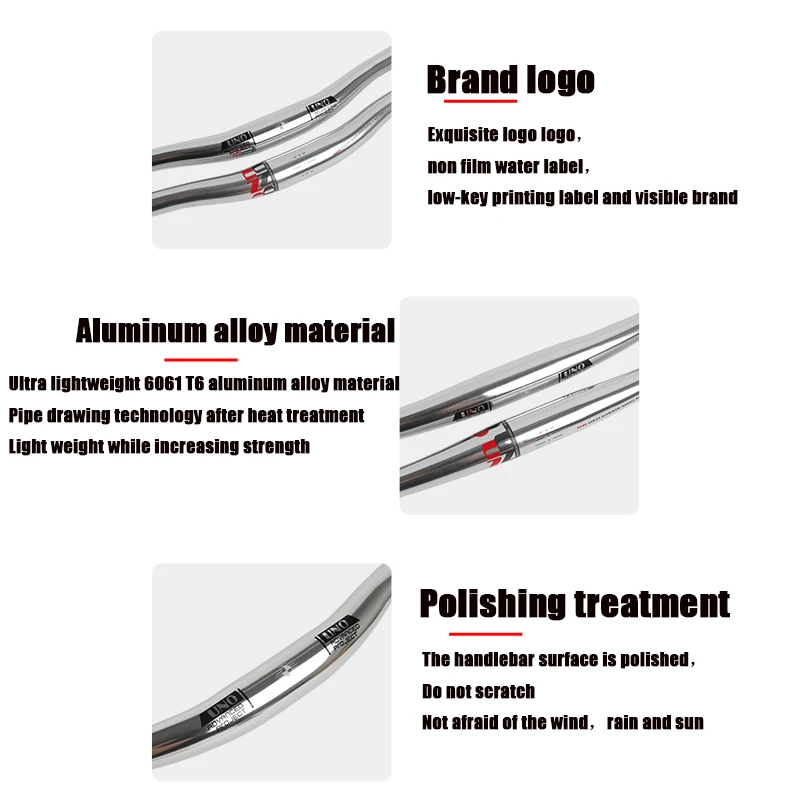 UNO MTB Bicycle Handlebar Bike Handle bar Silver Handlebar 31.8MM 640/680/720/740/760mm Handlebar Bicycle Bent Flat Bycicle Part