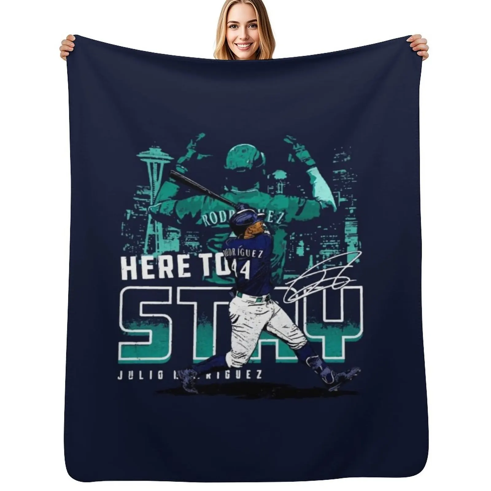 

Julio Rodriguez Throw Blanket funny gift Blankets Sofas Of Decoration Bed Fashionable halloween Blankets