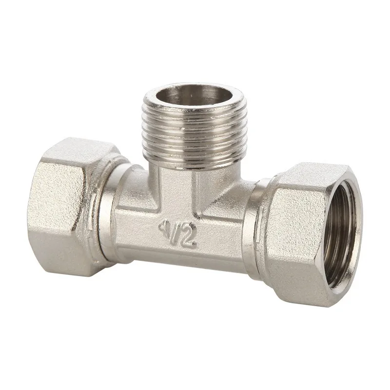 4-Point Flexible Water Heater Elbow All Copper Three-Way Inner Outer Wire Direct Pipe Joint Accessory