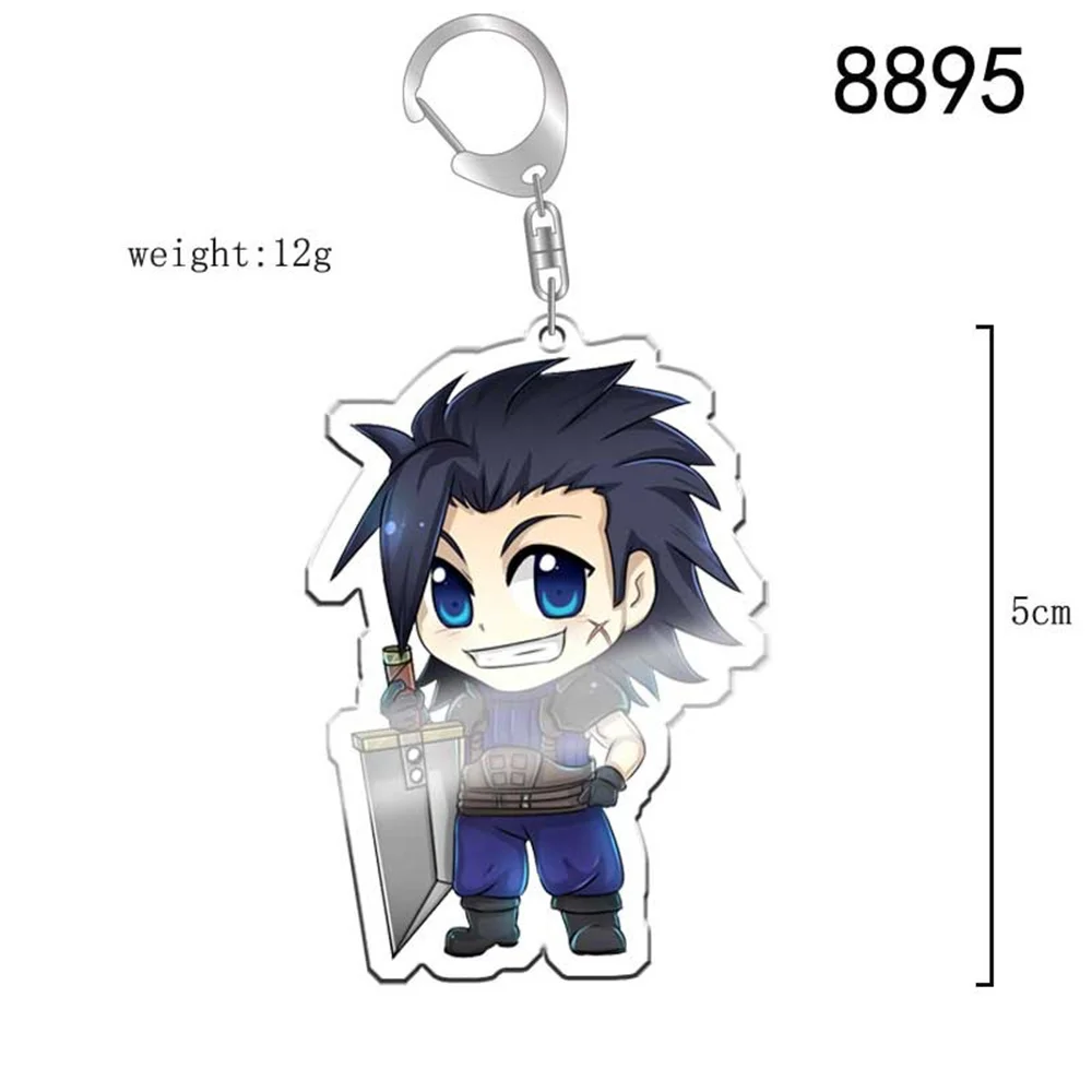 Hot FINAL FANTASY Cartoom Anim Acylic Can Key Chain Ring Jewelry Girl Boy School Bag Accessories Fans Gifts