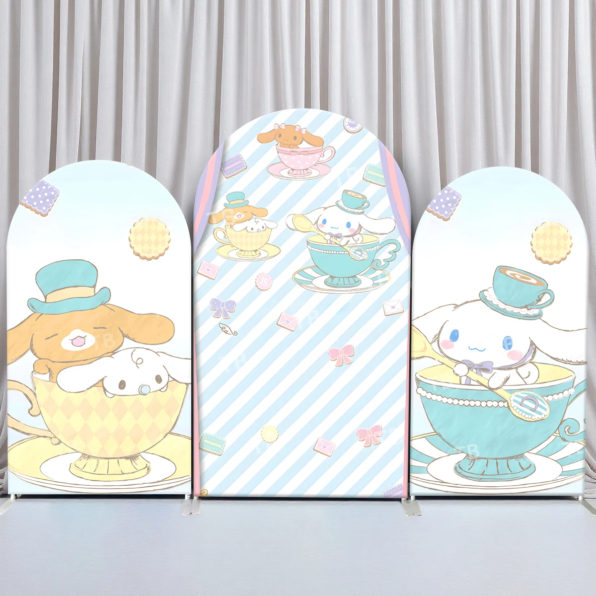

TB Sanrio Cinnamoroll Arch Backdrop Cover for Girls Birthday Party Babyshower Photography Background Wall Decor Elastic Fabric