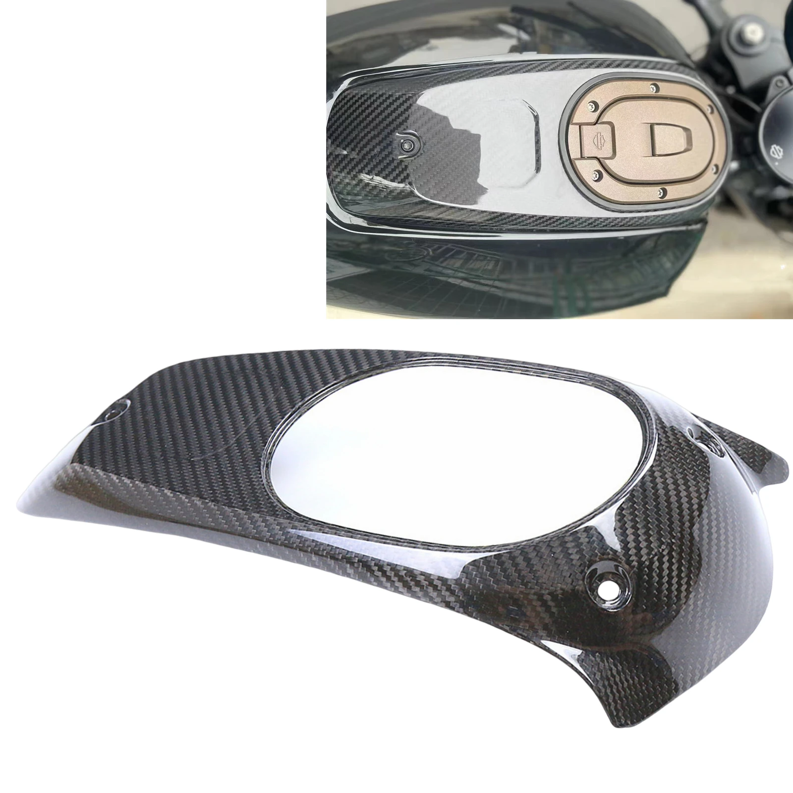 

Carbon Fiber Motorcycle Gas Tank Center Cover Cap For Harley Davidson Sportster S 1250 2021-2024