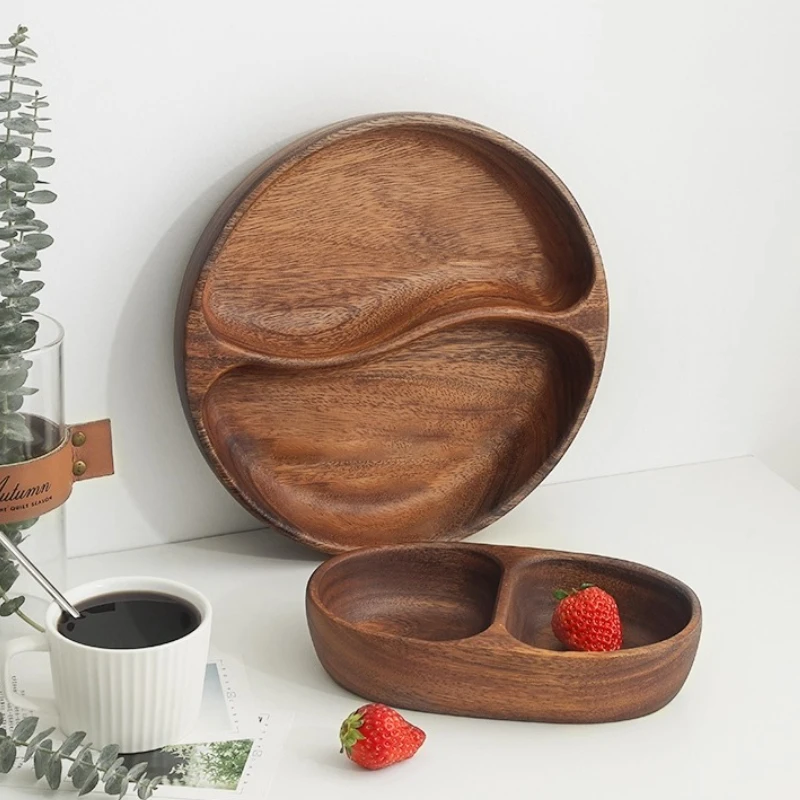 

Solid Wood Fruit Platter Acacia Wooden Home Use Fruit Tray Premium Nut Platter Solid Wood Storage Box Wooden Tableware