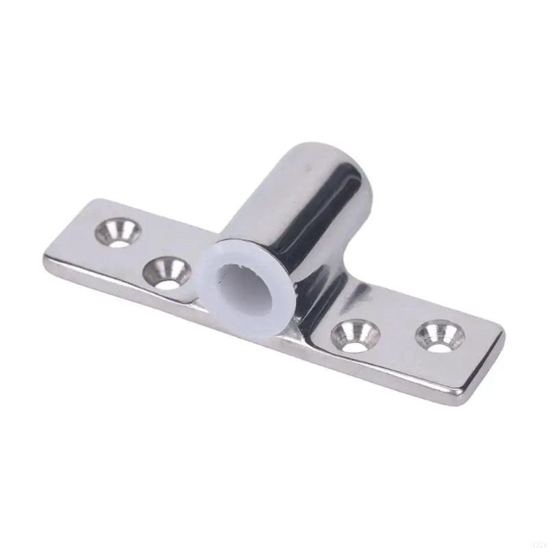 Boat Side Mount Rowing Hardware Bracket 316 Stainless Steel Oarlock Socket Base with Round Tube for Marine Replacement X37F