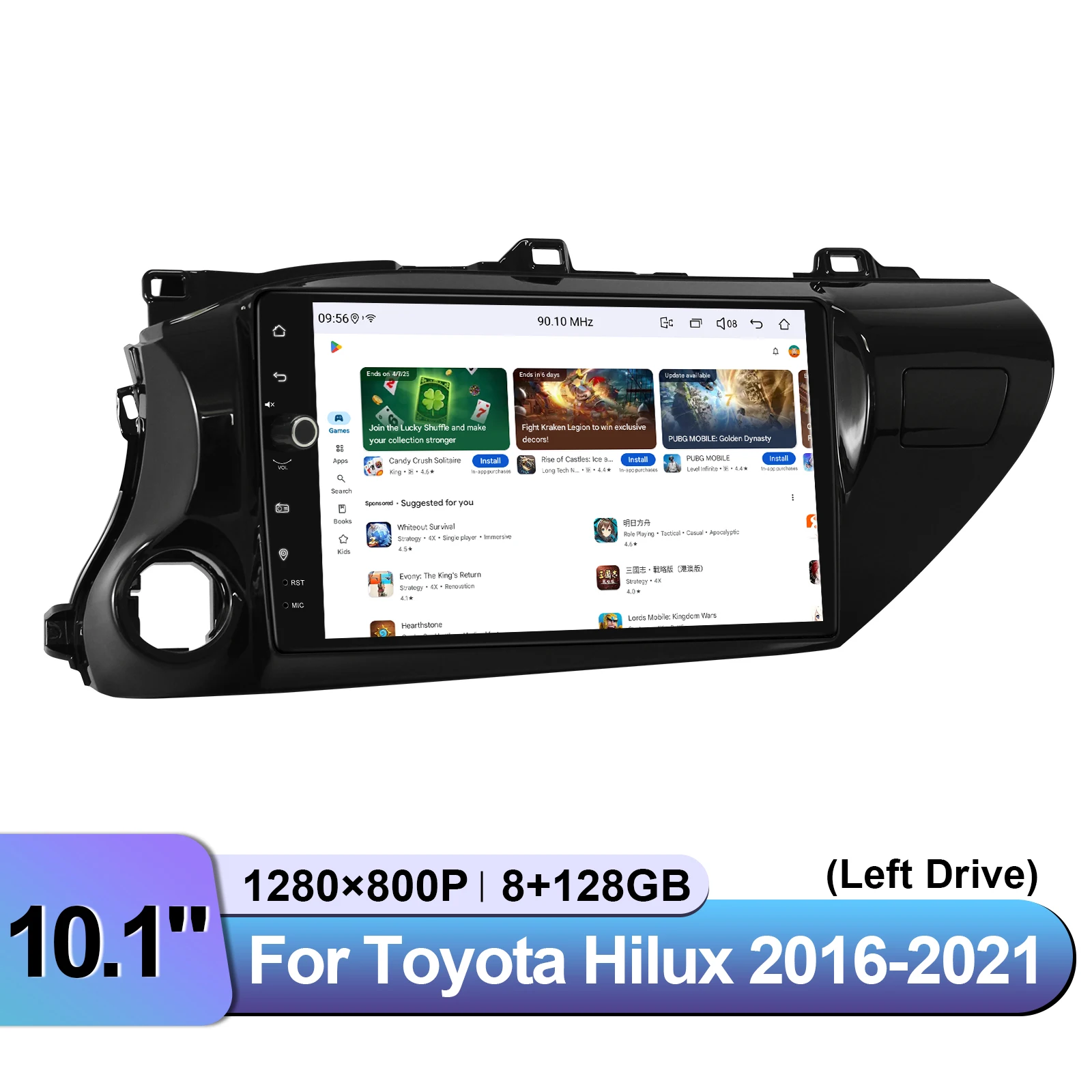 

10 Inch Android Auto Head Unit Car Radio For Toyota Hilux 2016-2021| With Left Drive Keep OEM Steering Wheel Control Plug&Play