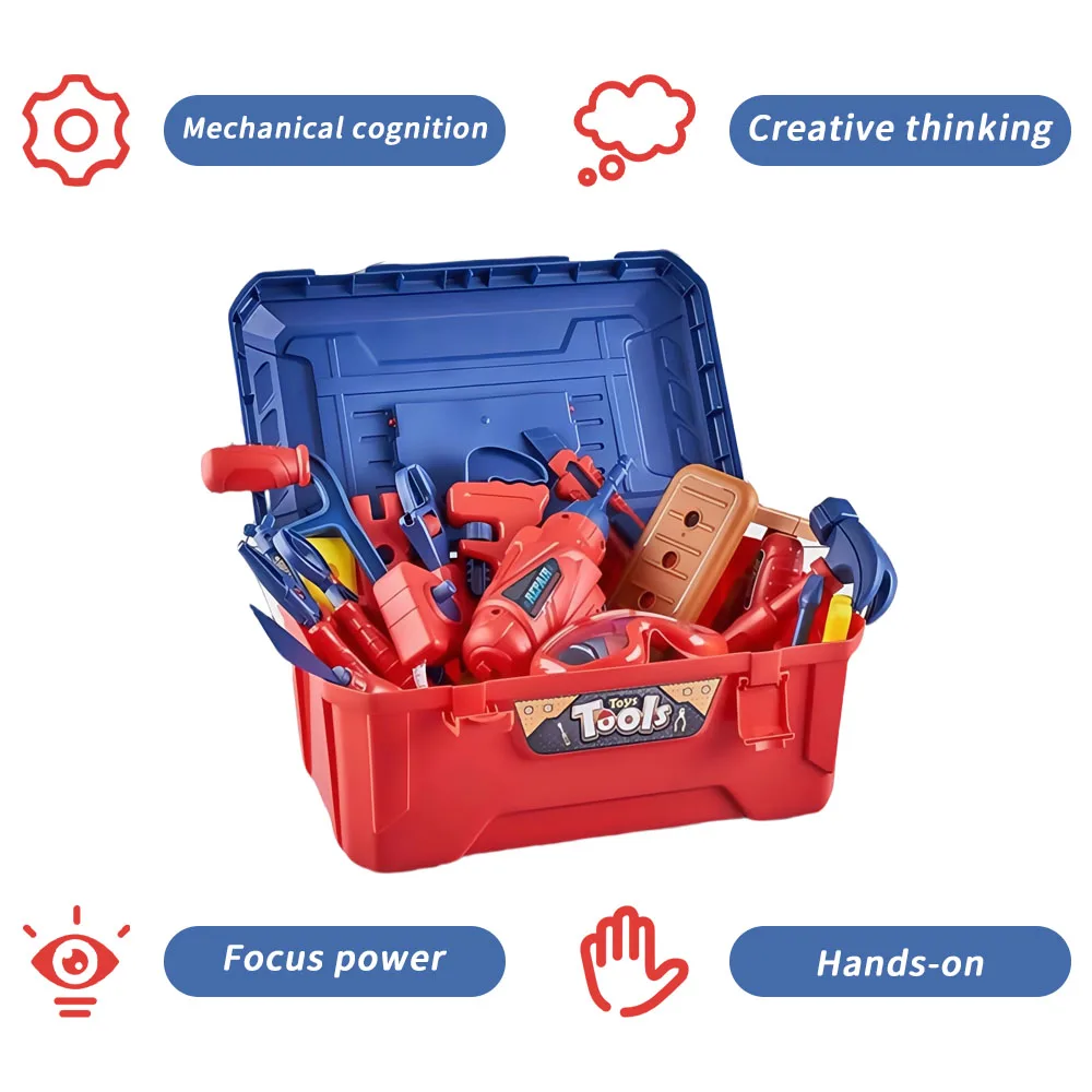Kids Toolbox Kit Electric Drill Simulation Repair Tools Pretend Play Educational Toy Engineering Puzzle Toys Gifts for Boy