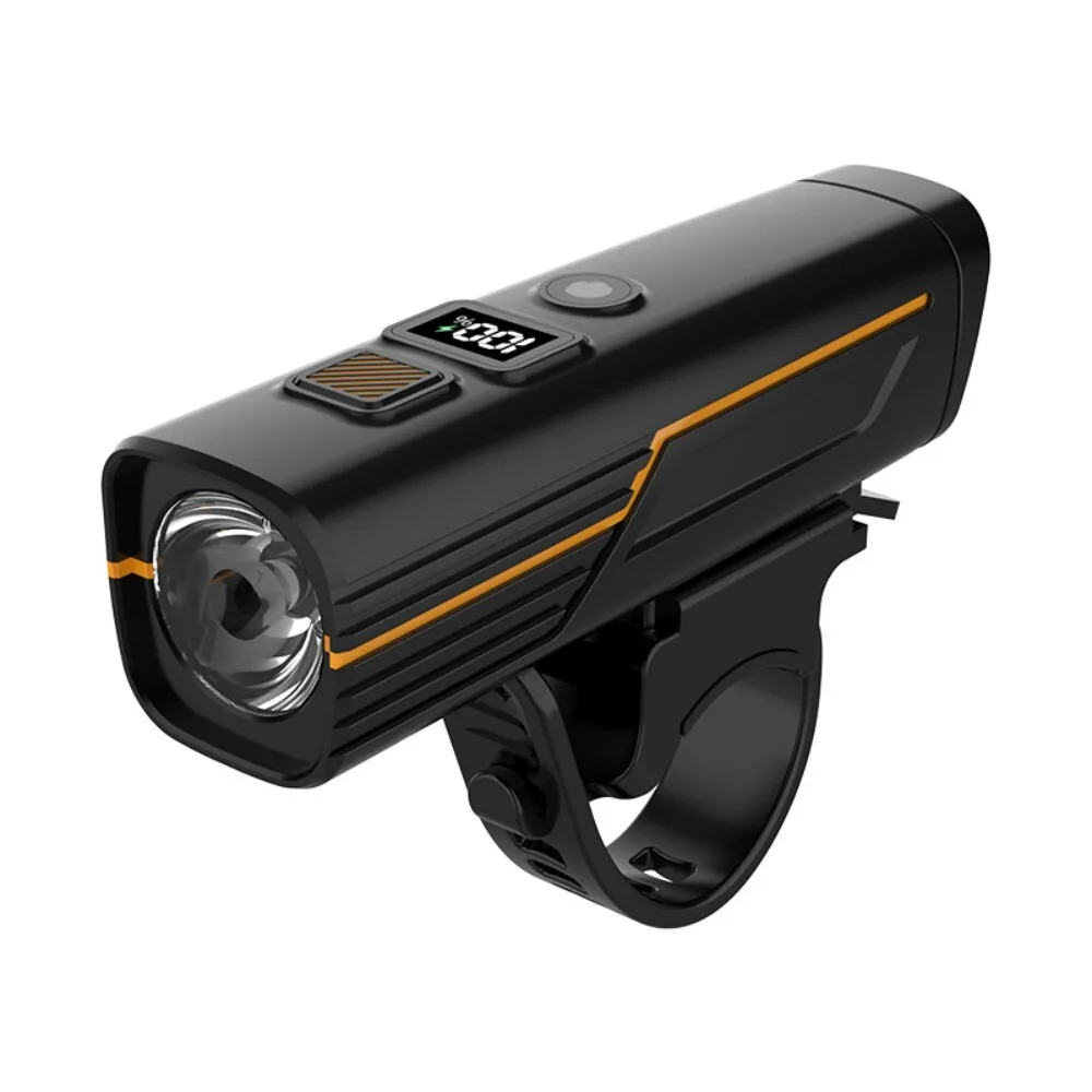 

High Brightness LED Front Bike Light for Mountain and Road Bicycles with Digital Display Night Riding Safety Lighting
