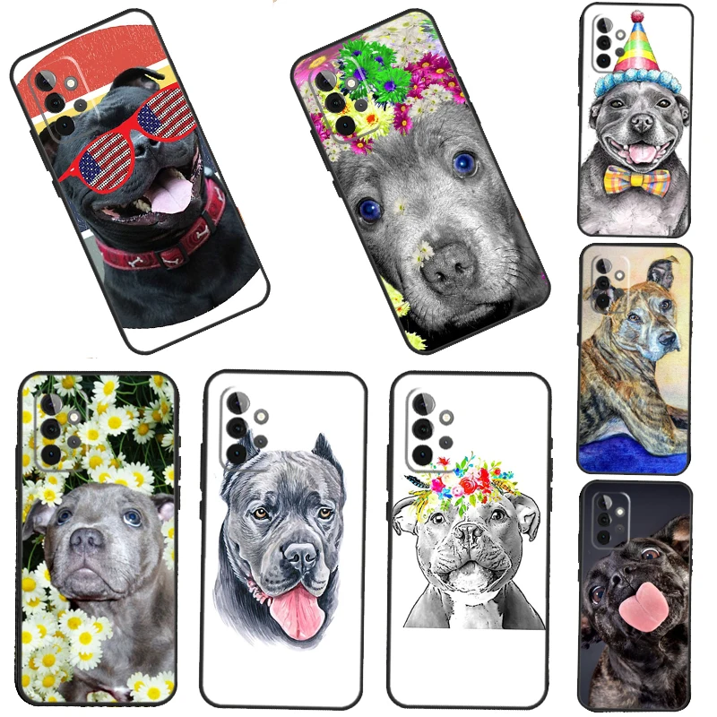 Staffordshire Bull Terrier Staffy dog Soft Silicone Cover For Samsung A72 A52 A42 A32 A22 A12 A52S A21S A51 A71 A40 A50 A70 Case