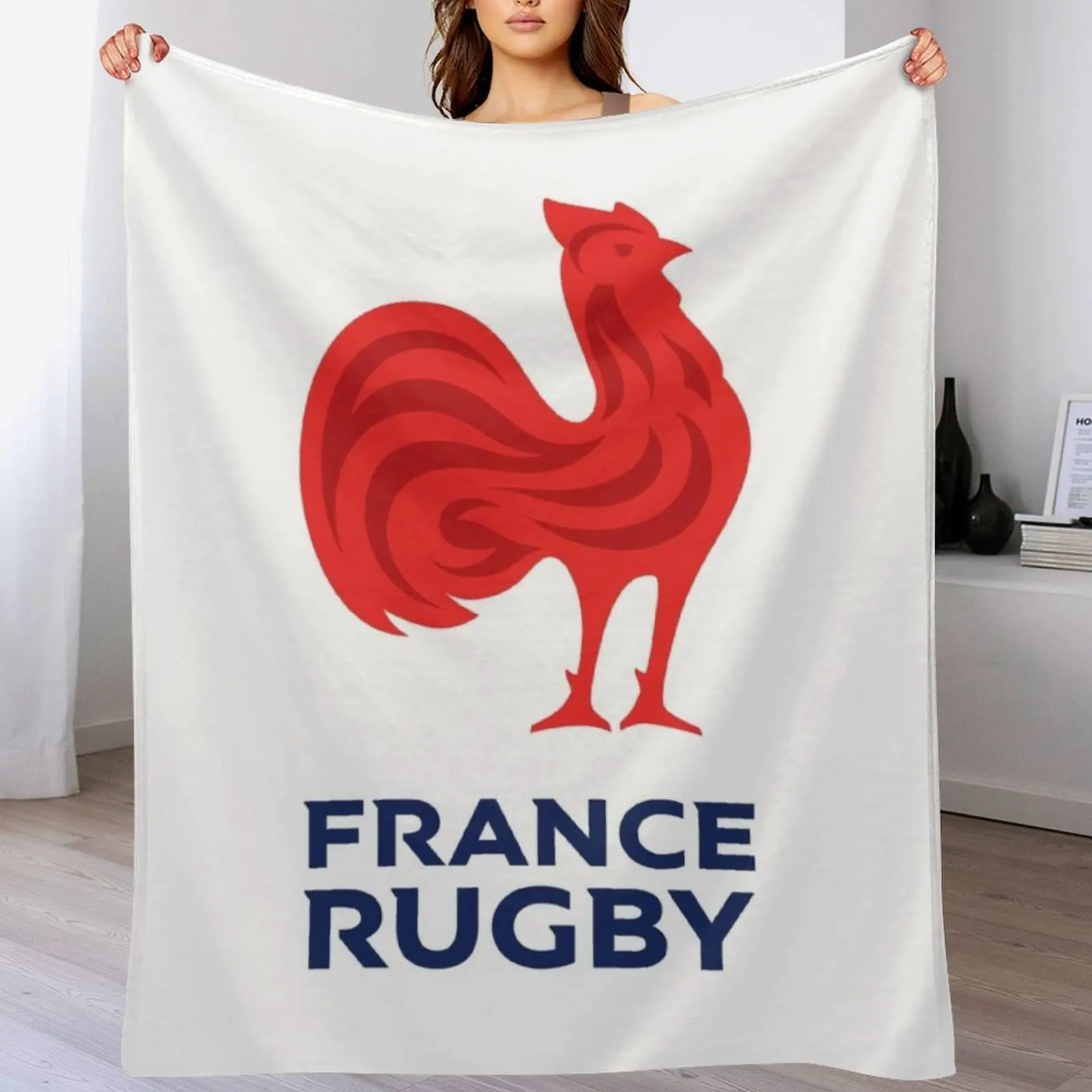 Rugby France T-shirt Throw Blanket For Baby Soft Plaid Polar Blankets