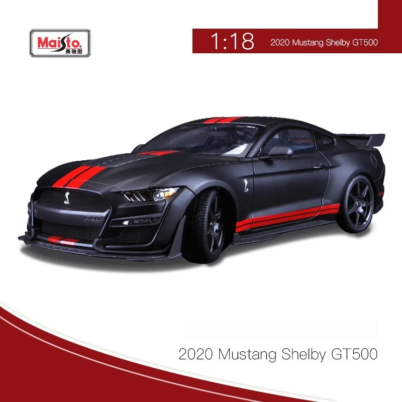 Maisto 1:18 Mustang Shelby Cobra Sports Car Gt500 Black Die Cast Alloy Car Model Nostalgic Collection Car Model Boy Toy Gift