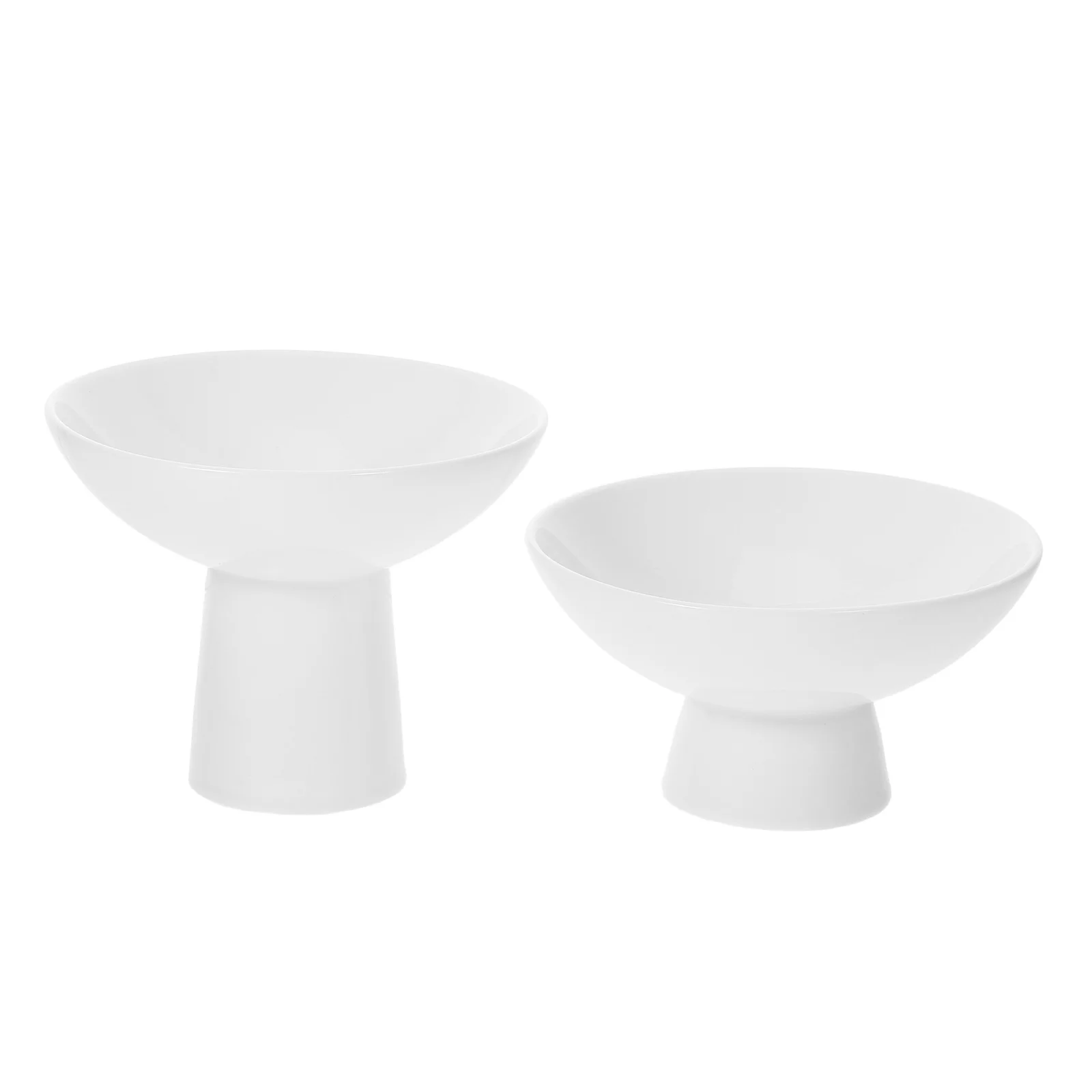 

2Pcs High Base Fruit Plate Elegant Ceramic Snack Holder for Cake Dessert Display Perfect Gift Housewarming Party Wedding Event