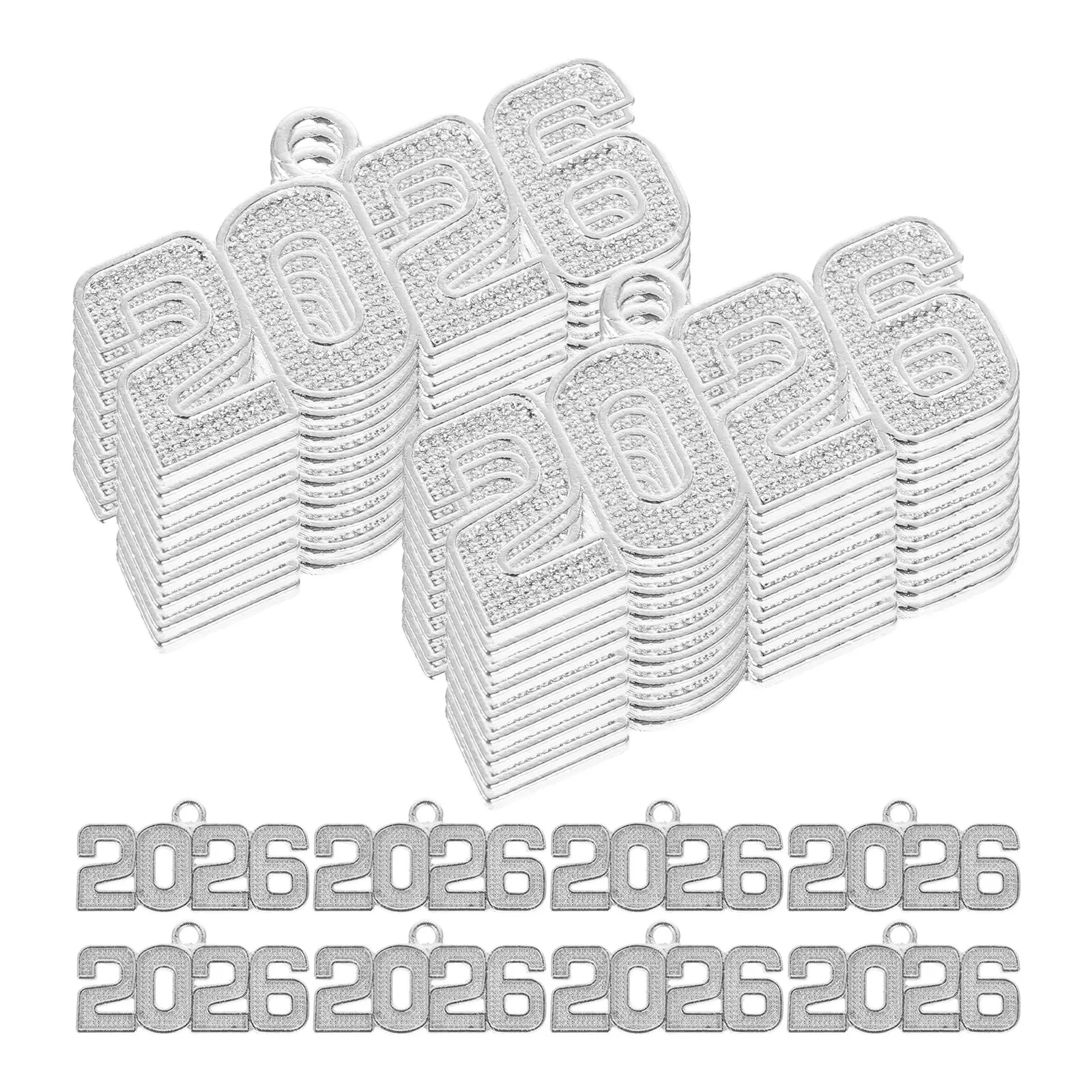 50Pcs DIY Graduation Pendants Alloy Year Charms Keychain Bracelets Jewelry Accessories Tassel Crafts Charms for Keychain Making
