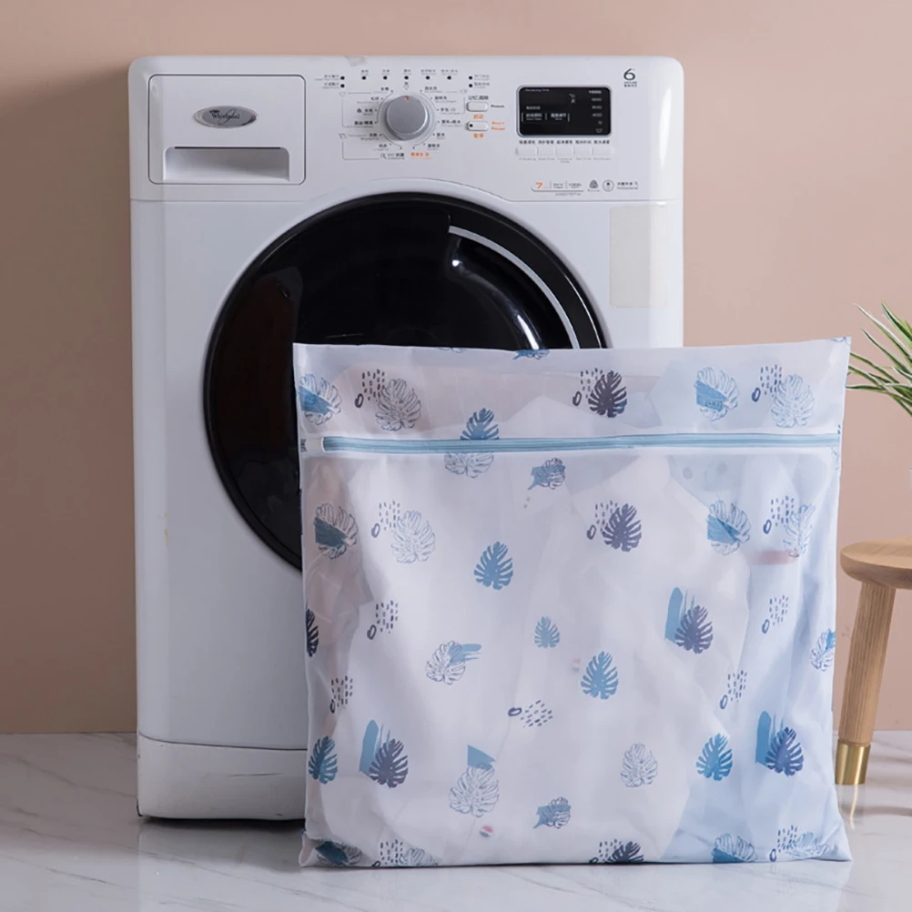 

6pcs Reusable Polyester Laundry Bags Set For Underwear Machine Washing Leaf Pattern Mesh Wash Bags Bra Clothes