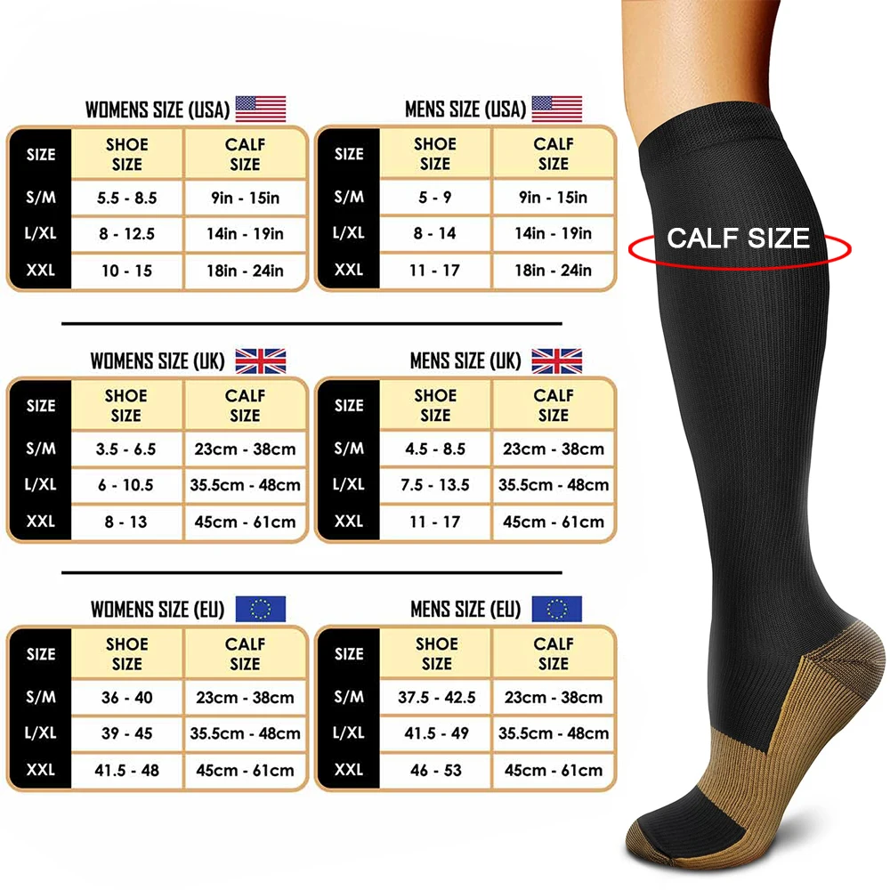 1 Pair Compression Socks Men Medical Treatment 20 30mmhg Varicose Veins Sports Socks Cycling Running Basketball Outdoor Fitness