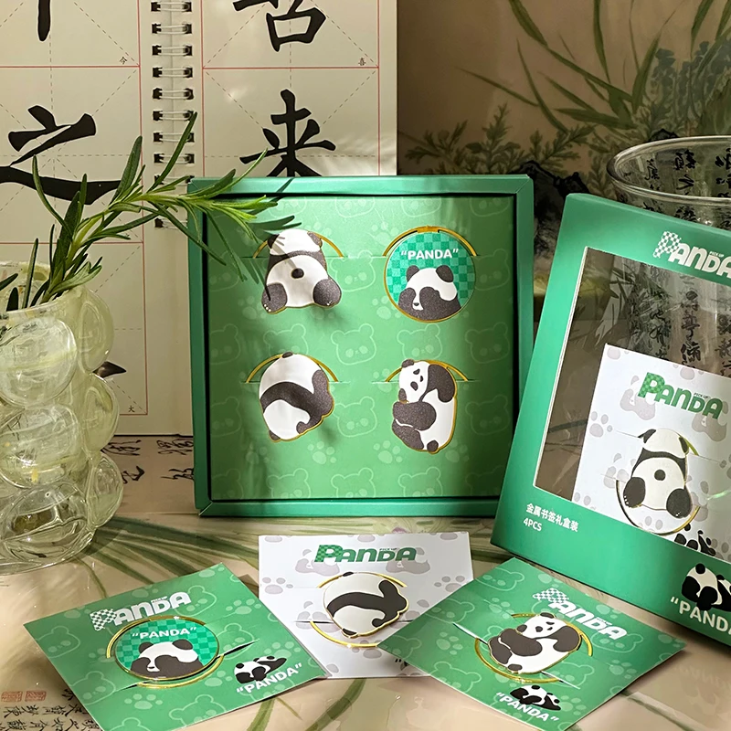 【Cute Panda】Cute and Creative Metal Bookmark Hanger Reading Mark Book Page Clip Gift Souvenir