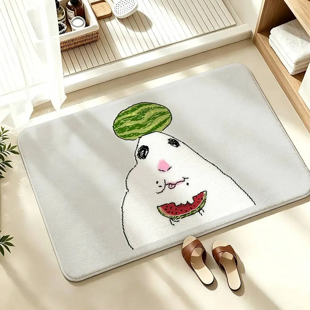FUNNY H-Hamster Caveman  Soft Absorbent Decorative Floor Mat for Bathroom Entryway Living Room