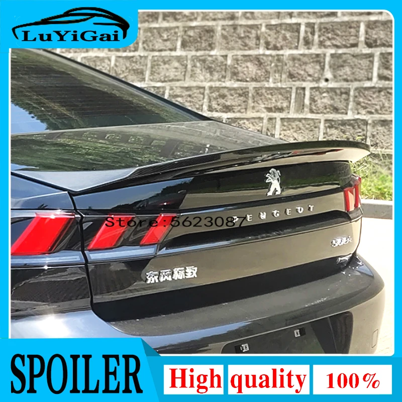 ABS Plastic Painted Black White Red Color Rear Spoiler Trunk Boot Wing Lip Spoiler For Peugeot 508 Spoiler 2019 2020